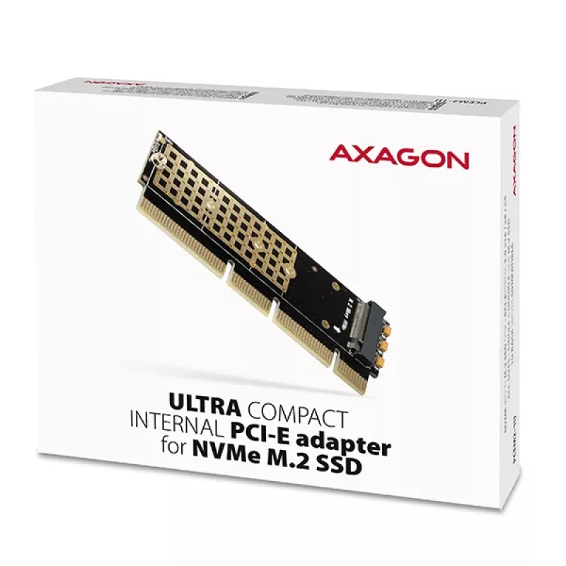 Axagon PCEM2-1U PCIe x16/x8/x4 - M.2 NVMe M rakto lizdo adapteris 1U