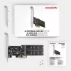 Axagon PCES-SA4M2 PCIe valdiklis 2x vidiniai SATA 6G prievadai + M.2 B rakto lizdas