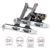 Axagon PCEA-S4N PCIe plokštė – 4 RS-232 prievadai iki 250 kBd su SP ir LP laikikliais