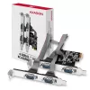 Axagon PCEA-S4N PCIe plokštė – 4 RS-232 prievadai iki 250 kBd su SP ir LP laikikliais
