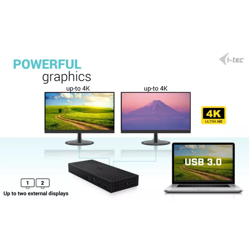 i-tec USB 3.0 / USB-C / Thunderbolt 3x 4K Docking Station Gen 2 su Power Delivery 100W