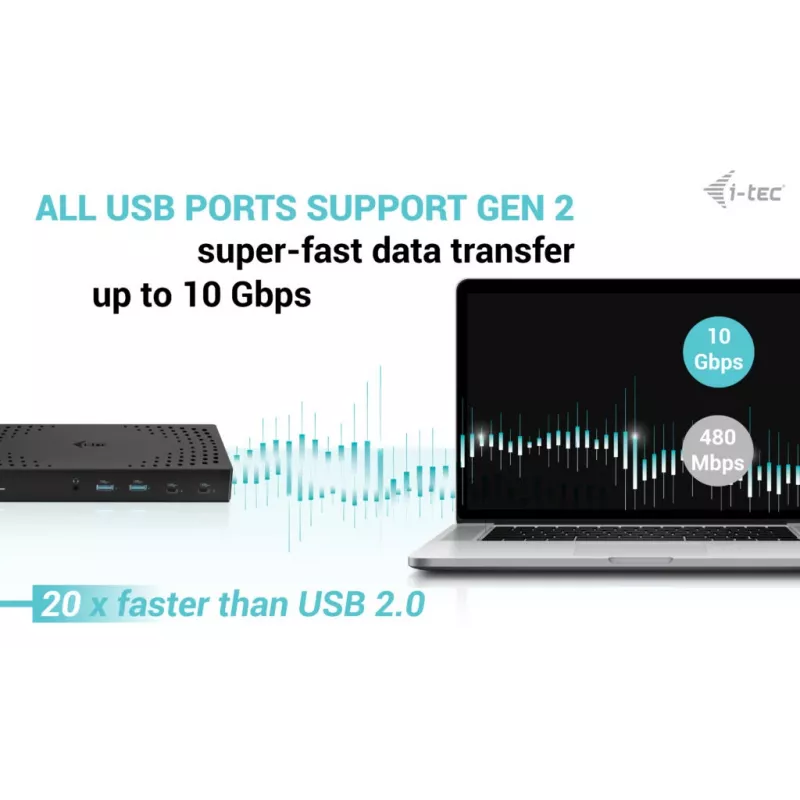 i-tec USB 3.0 / USB-C / Thunderbolt 3x 4K Docking Station Gen 2 su Power Delivery 100W