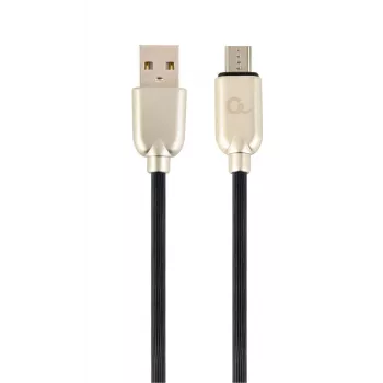 GEMBIRD Premium Rubber Micro-USB įkrovimo ir duomenų laidas 2m – juodas