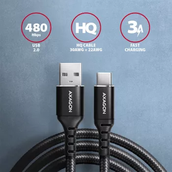 Laidas Axagon BUCM-AM10AB HQ USB-C USB-A 1 m