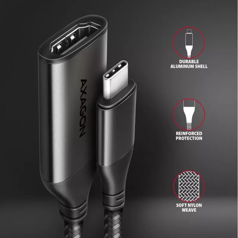 Adapteris Axagon RVC-HI2M USB-C į HDMI 2.0a 4K/60Hz HDR10