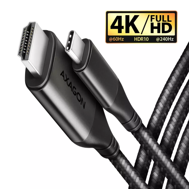 Axagon RVC-HI2MC USB-C į HDMI 2.0a laidas 1,8 m, 4K/60Hz HDR10