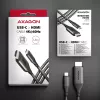 Axagon RVC-HI2MC USB-C į HDMI 2.0a laidas 1,8 m, 4K/60Hz HDR10