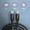 USB C laidas Axagon BUCM-CM20AB 2m juodas