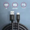 Axagon BUMM-AM10AB HQ laidas Micro USB <-> USB-A, 1m, USB 2.0, 2.4A, ALU, pintas, juodas