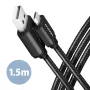 Axagon BUMM-AM15AB USB 2.0 laidas 1,5 m Micro-USB B / USB A juodas