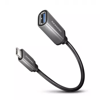 Axagon RUCM-AFAC laidas adapteris USB-C (kištukas) → USB-A (lizdas), 20 cm, USB 3.2 Gen 1, 3A, ALU
