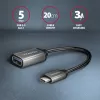 Axagon RUCM-AFAC laidas adapteris USB-C (kištukas) → USB-A (lizdas), 20 cm, USB 3.2 Gen 1, 3A, ALU