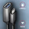Axagon RUCM-AFAC laidas adapteris USB-C (kištukas) → USB-A (lizdas), 20 cm, USB 3.2 Gen 1, 3A, ALU