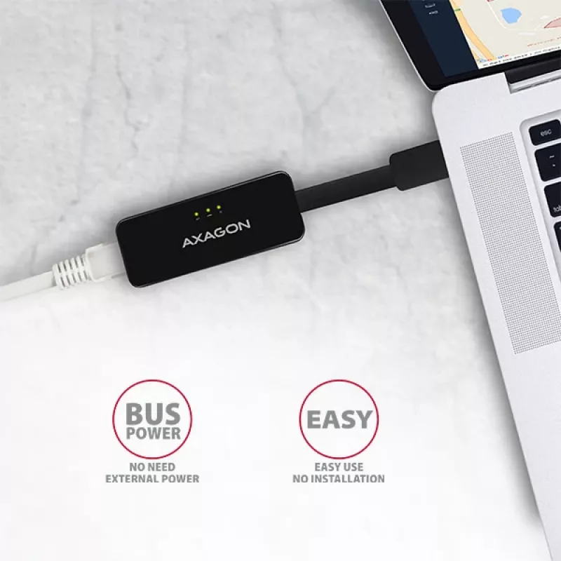 AXAGON ADE-XR USB 2.0 Type-A greitas Ethernet 10/100 adapteris, juodas, 0,023 kg