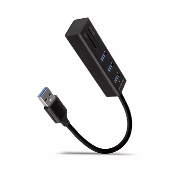 USB 3.2 Gen 1 metalinis daugiafunkcis stotelinis įrenginys su 3 USB prievadais ir kortelių skaitytuvu Axagon HMA-CR3A