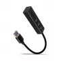 USB 3.2 Gen 1 metalinis daugiafunkcis stotelinis įrenginys su 3 USB prievadais ir kortelių skaitytuvu Axagon HMA-CR3A