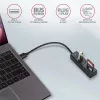 USB 3.2 Gen 1 metalinis daugiafunkcis stotelinis įrenginys su 3 USB prievadais ir kortelių skaitytuvu Axagon HMA-CR3A