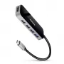 Axagon HMC-6H4A USB 3.2 Gen 1 centras, 4x USB-A, HDMI 4K/30Hz, PD 100W, 20cm USB-C laidas
