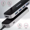 Axagon HMC-6H4A USB 3.2 Gen 1 centras, 4x USB-A, HDMI 4K/30Hz, PD 100W, 20cm USB-C laidas