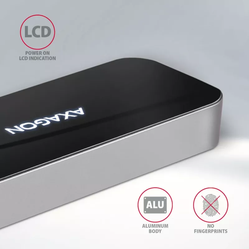 Axagon HMC-6H4A USB 3.2 Gen 1 centras, 4x USB-A, HDMI 4K/30Hz, PD 100W, 20cm USB-C laidas