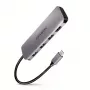 Axagon HMC-HCR3A 3x USB-A + HDMI + SD/microSD USB-C 3.2 Gen 1 hub 20 cm laidinis USB 3.2 Gen 1 (3.1 Gen 1) Type-C pilka