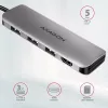 Axagon HMC-HCR3A 3x USB-A + HDMI + SD/microSD USB-C 3.2 Gen 1 hub 20 cm laidinis USB 3.2 Gen 1 (3.1 Gen 1) Type-C pilka