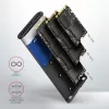 Axagon EEM2-SB2 išorinis USB-C 3.2 Gen 2 metalinis dėklas M.2 NVMe ir SATA SSD diskams, be varžtų