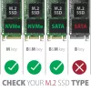 Axagon EEM2-SB2 išorinis USB-C 3.2 Gen 2 metalinis dėklas M.2 NVMe ir SATA SSD diskams, be varžtų