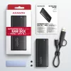 Axagon EEM2-SB2 išorinis USB-C 3.2 Gen 2 metalinis dėklas M.2 NVMe ir SATA SSD diskams, be varžtų