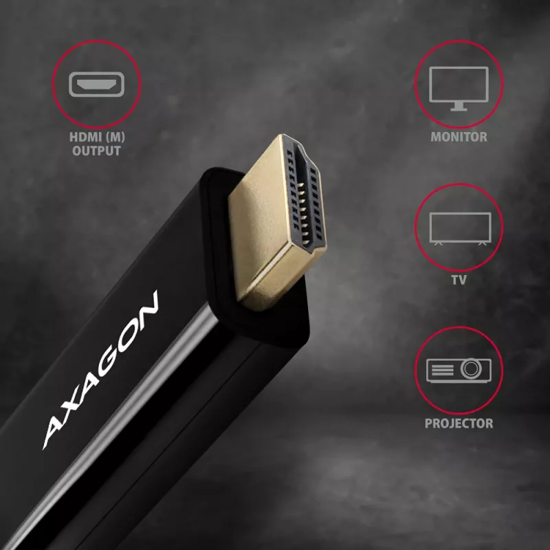 Axagon RVDM-HI14C2 Mini DisplayPort į HDMI adapterio laidas 4K 30Hz 1,8m