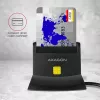 Axagon CRE-SM2 išmaniosios kortelės skaitytuvas USB 2.0 juodas 1,3 m kabelis