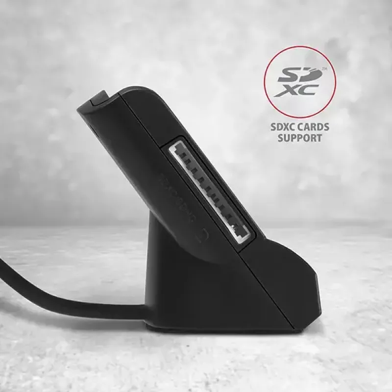 Axagon CRE-SM2 išmaniosios kortelės skaitytuvas USB 2.0 juodas 1,3 m kabelis