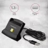 Axagon CRE-SM2 išmaniosios kortelės skaitytuvas USB 2.0 juodas 1,3 m kabelis