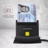 Axagon CRE-SM2 išmaniosios kortelės skaitytuvas USB 2.0 juodas 1,3 m kabelis