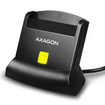 Axagon CRE-SM2 išmaniosios kortelės skaitytuvas USB 2.0 juodas 1,3 m kabelis