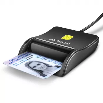 Axagon CRE-SM3N USB-A plokščiasis kortelių skaitytuvas, USB 2.0, 1,3 m, juodas, 57 g