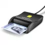 Axagon CRE-SM3N USB-A plokščiasis kortelių skaitytuvas, USB 2.0, 1,3 m, juodas, 57 g
