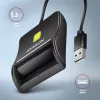 Axagon CRE-SM3N USB-A plokščiasis kortelių skaitytuvas, USB 2.0, 1,3 m, juodas, 57 g