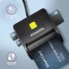 Axagon CRE-SM3SD USB kortelių skaitytuvas Smart Card / SD / microSD / SIM, juodas