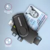 Axagon CRE-SMP2A USB kortelių skaitytuvas su SD/microSD/SIM lizdais, juodas