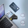 Axagon CRE-SMP2A USB kortelių skaitytuvas su SD/microSD/SIM lizdais, juodas