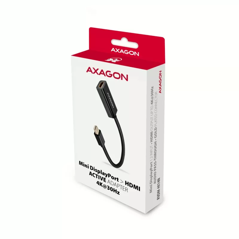 Axagon RVDM-HI14N Mini DisplayPort -> HDMI 1.4 adapterius 4K/30Hz