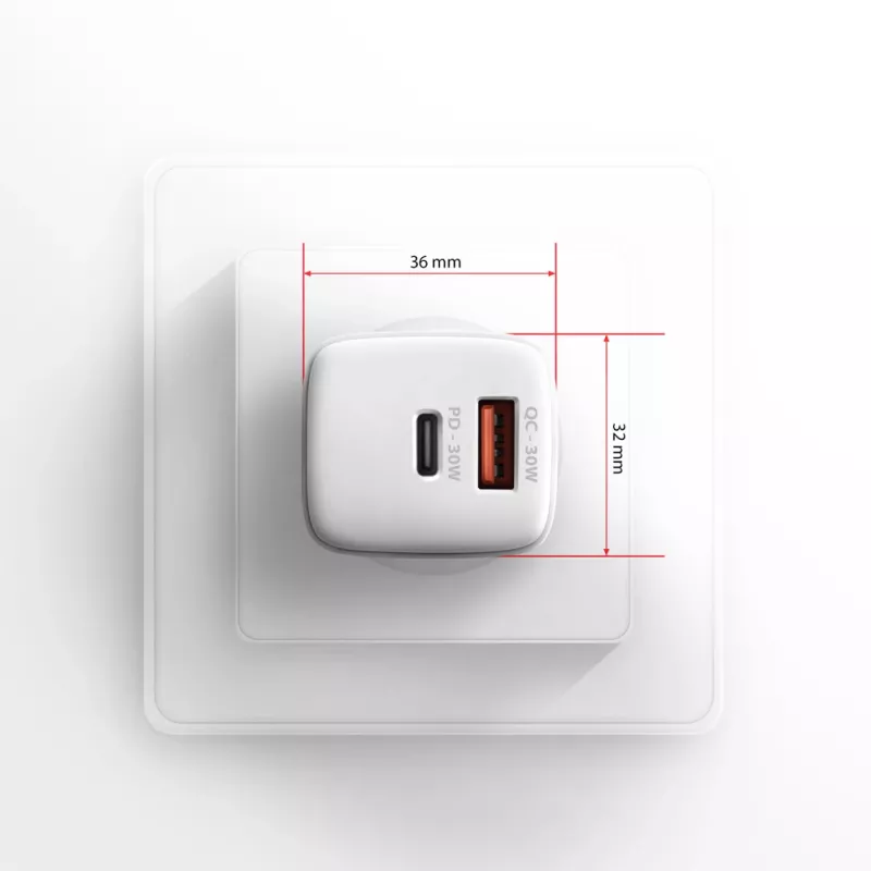Įkroviklis Axagon ACU-PQ30W QC3.0 30W USB-C baltas