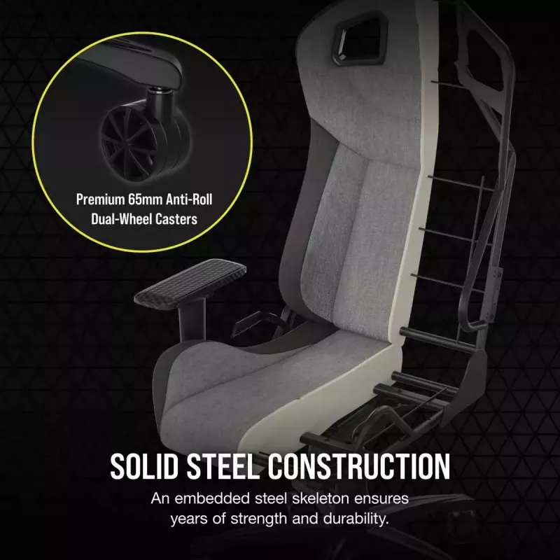 Universali žaidimų kėdė Corsair T3 RUSH 2023 minkšta sėdynė Antracito pilka