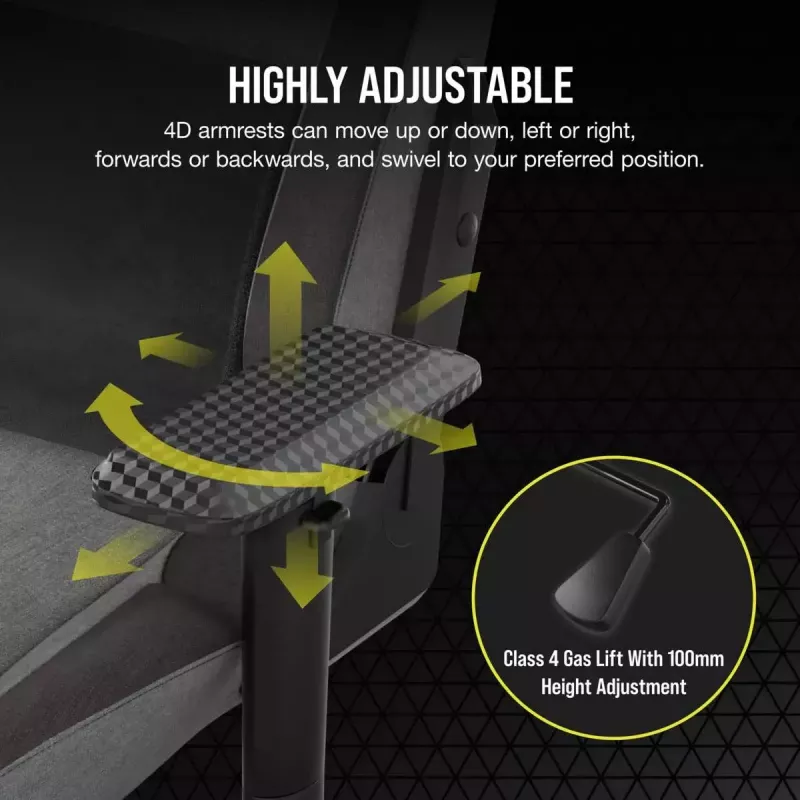 Universali žaidimų kėdė Corsair T3 RUSH 2023 minkšta sėdynė Antracito pilka