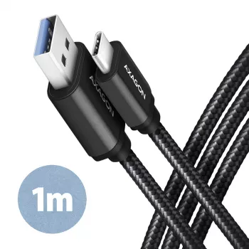 USB laidas Axagon BUCM3-AM10AB USB 3.2 Gen 1 1 m USB C USB A Juodas