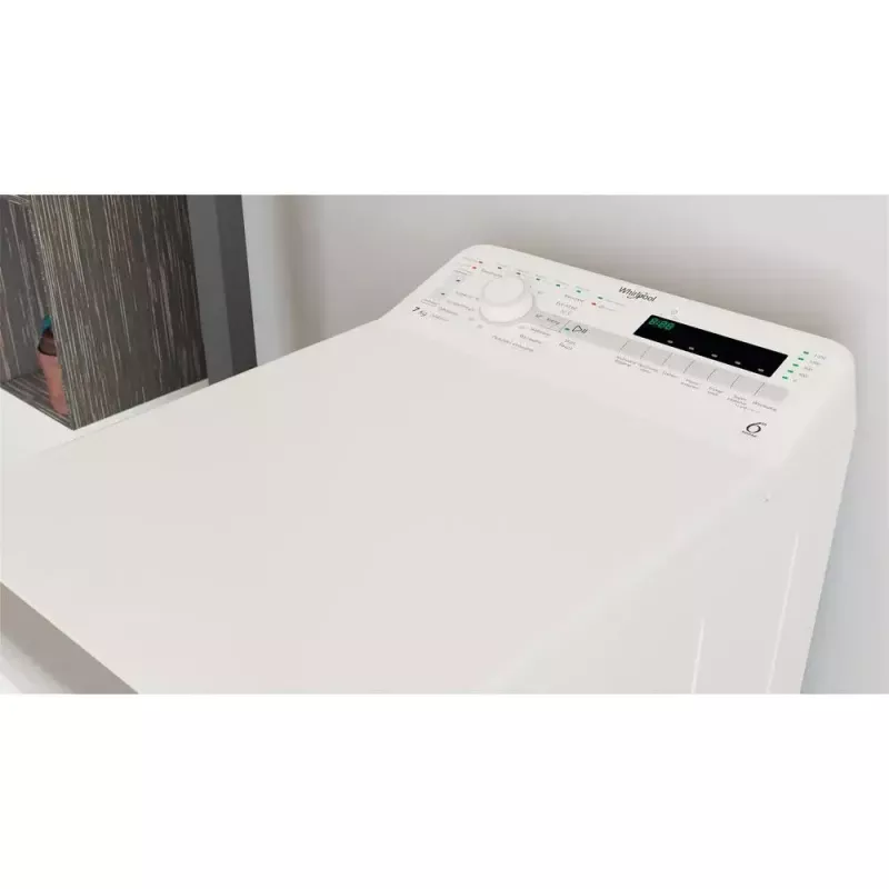 Whirlpool NTDLR 7220SS PL/N skalbimo mašina, kraunama iš viršaus, 7 kg, 1200 aps./min., balta