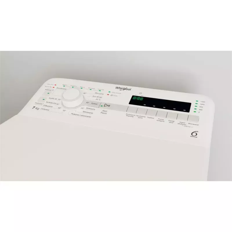 Whirlpool NTDLR 7220SS PL/N skalbimo mašina, kraunama iš viršaus, 7 kg, 1200 aps./min., balta