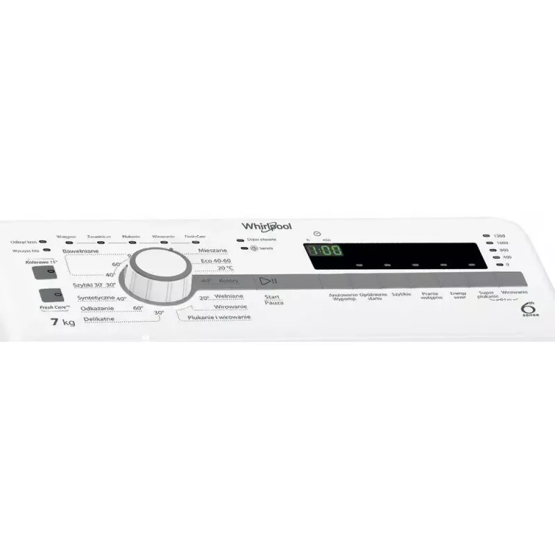 Whirlpool NTDLR 7220SS PL/N skalbimo mašina, kraunama iš viršaus, 7 kg, 1200 aps./min., balta