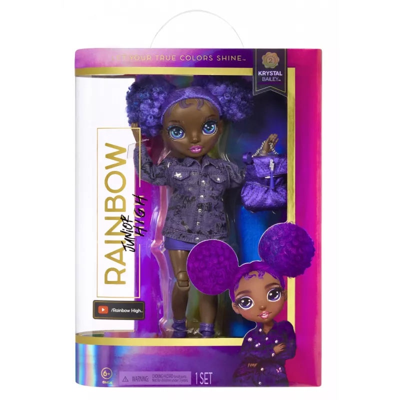 Rainbow High Junior High Lėlė 2 serija – Krystal, mados lėlė, mergaitė, nuo 6 m., 230 mm, įvairiaspalvė